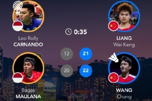 中国香港羽毛球公开赛：梁伟铿/王昶2-0印尼组合，晋级男双8强