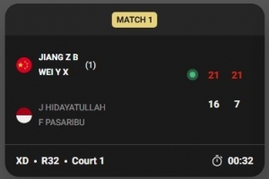 丹麦羽毛球公开赛混双首轮：蒋振邦/魏雅欣2-0印尼组合，顺利晋级